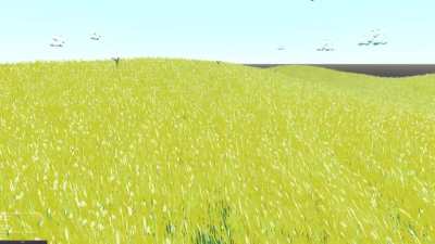 Woodland Empire - Grass shader with perlin noise and a taste of rotational skew at the top. It's a Multimesh with 30k instances. You control the direction and strength of the wind.