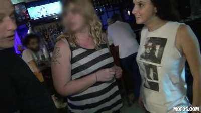 August sucks a cock in a bar