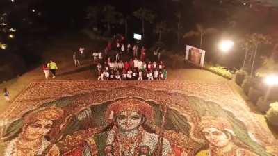 Portrayal of Sita ram &amp;amp; lakshman with 1 lakh diyas