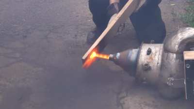 Cutting the board with a jet engine.