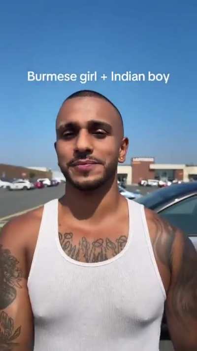 Asian Burmese girl with her Indian boyfriend. IMAF