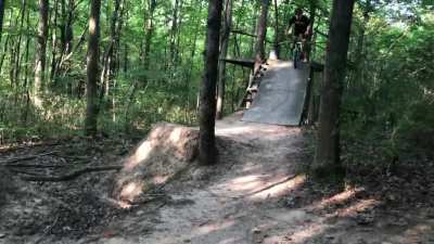 My friend didn&rsquo;t get the best shot of it happening but this was my first ever attempt at a dirt jump on my BMX bike lmfao