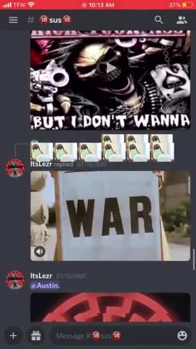 Classic edgelord in discord (also spoiler just in case people really don’t like seeing Nazi things)
