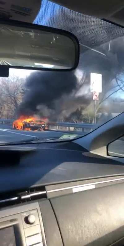 Not a crash, this Lambo&rsquo;s on fiyahh!