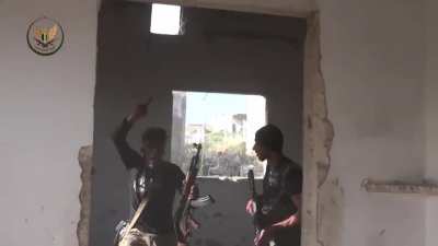 NLF footage showing an attack on regime positions in Al Jalamah. [Enemy Visible] 8th of May 2019