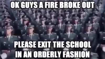 Please exit the building in a orderly fashion