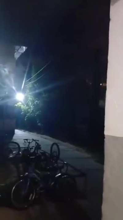 Just chillin’ on the porch during a missile attack, watching the flares...