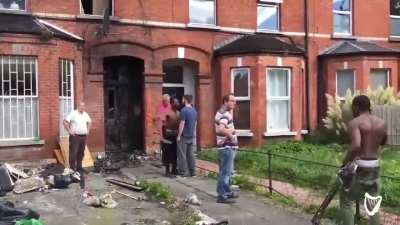 Irish landlord evicting squatters