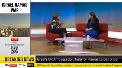 Israeli Ambassador to UK: “there is no humanitarian crisis in Gaza”