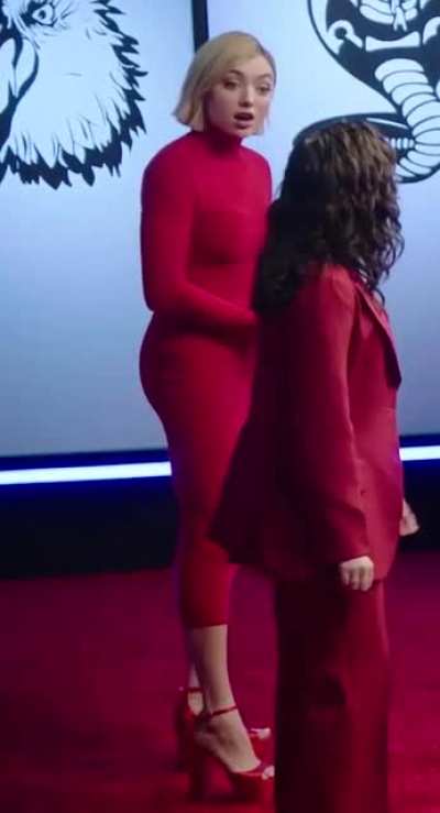 Pey in a red dress from new Netflix video