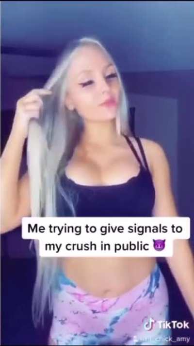 She knows her personality is trash, so she's using other methods to attract other males.