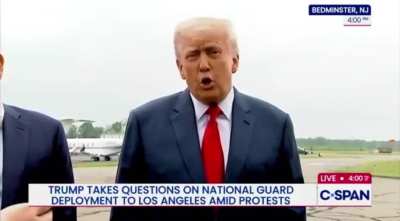 POTUS this evening taking questions regarding sending Marines to LA and troops in other cities . Says he is more than willing to send in Marines if things get much more out of control. The bar for sending Marines is what I think it is