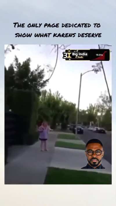 Karen freaking out on sidewalk 