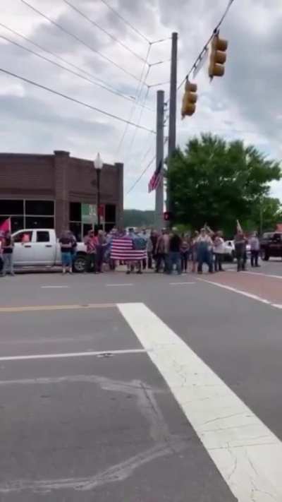 BLM counter-protesters in Cheatham County Tennessee today. &ldquo;Fuck you black bitch suck my white dick.&rdquo; BLM did a silent protest for an hour and a half. [OC]