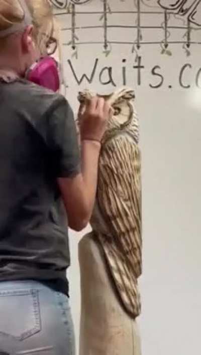 Girl Does Something With Wood