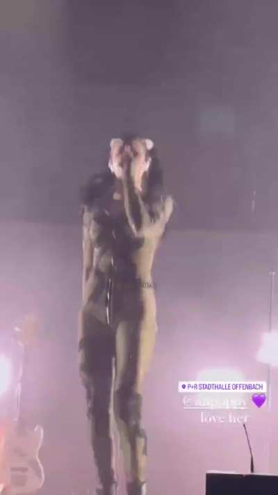 Poppy performing in the sexy fishnet bodysuit in Offenbach 