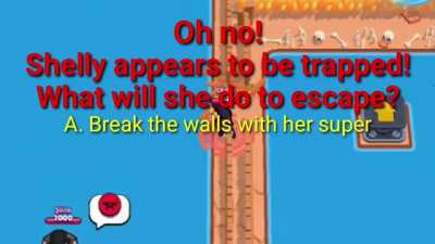 Shelly uses her intelligence to get out of this trap