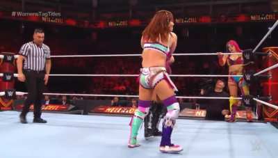 Kairi puts Alexa&rsquo;s body on display as she pulls over hair over the top rope as the poor goddess screams in agony!
