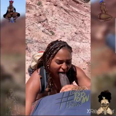 Sucking and gagging in the desert!