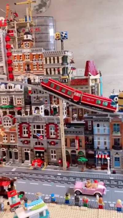 Travel in train at the lego city!