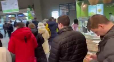 Meanwhile in Moscow: Long queues at ATMs
