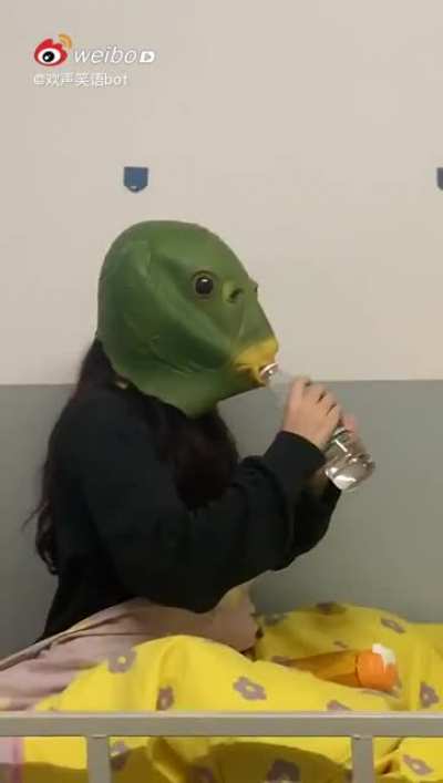 Drinking water on Halloween night