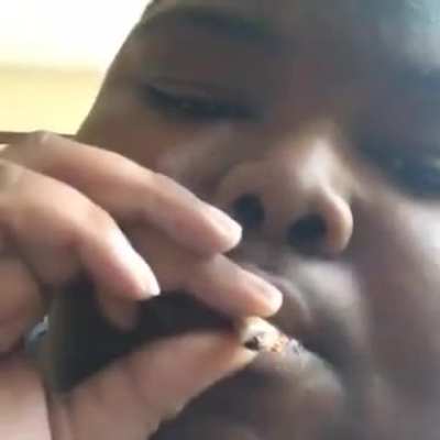 dave blunts smoking a cigarette he found on the ground
