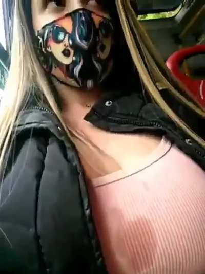 Hot Girl Fingering Her Pussy in The Bus