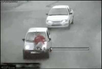 Insurance scammer picks the wrong car😱