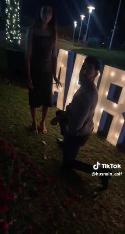 Guy turns proposal for a "funny" video
