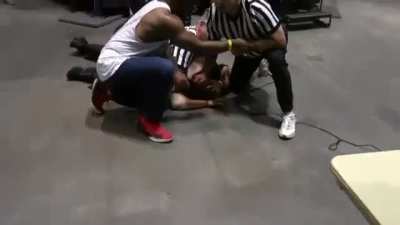 Couple of "funny" pranksters brutally beaten because they thought it would be hilarious to interrupt a wrestling match.