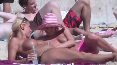 Teasing on the beach