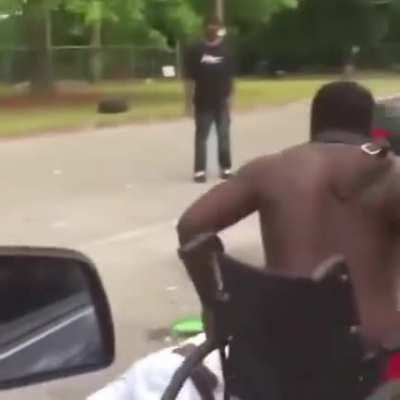 Wheelchair user teaches a lesson with beatdown