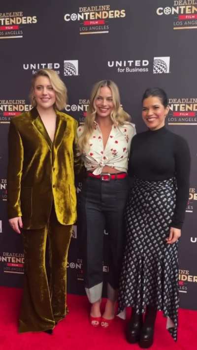 &lsquo;Cherry Pie Picnic&rsquo; Barbie outfit while attending the Deadline Contenders, with Greta Gerwig and America Ferrera | November 2023