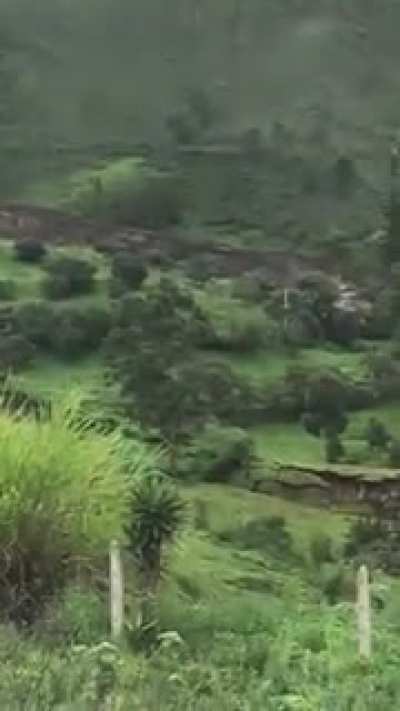 Landslide in Chunchi, Ecuadorian Andes. 12-02-2021