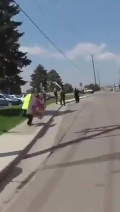 Officer tries to chase down a protester for trespassing on public property and fires his taser twice at the pan. When they run by his Sergeant, the officer gets chewed out for having no reason to arrest the man
