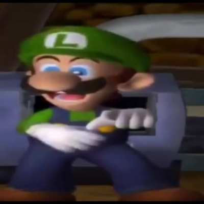 Luigi esquizofr&ecirc;nico rindo de nada