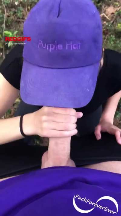 Quick cock sucking in the forest