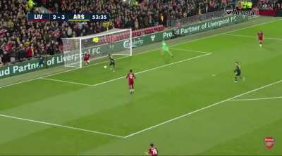 Posting an &Ouml;zil pass every day until Arsenal play a game. Day 76: v. Liverpool, 2019.