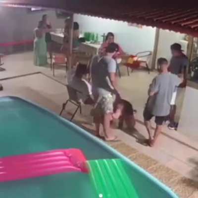 Get-together pool party with friends