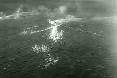 RAF Coastal Command Bristol Beaufighters descend upon German shipping off the Norway coast (mercy on those poor fellows, they might even be civilians)
