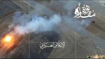 BREAKING video....The Palestinians managed to knock out an Israeli Merkava Mk4 tank with a grenade from a drone.

Judging by the footage, the tank's fuel compartment, located at the front, caught fire.

