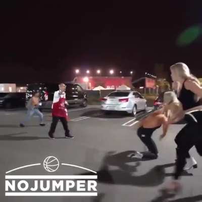 Starting a fight with the shorter guys while wearing high heels