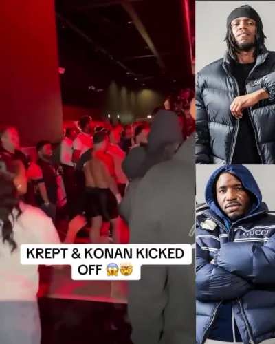 Krept and Konan were involved in a confrontation with others during the Misfits fight last night.