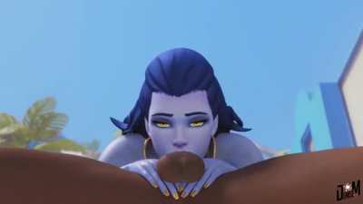 Widowmaker deepthroating a dick (DeniseM)