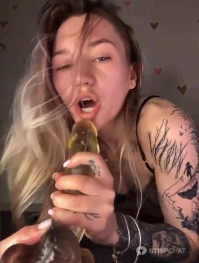 Fucking Her Throat With Dildo