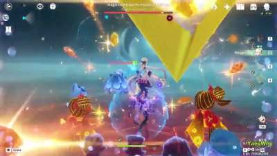 showcase of my current builds dmg with chiori