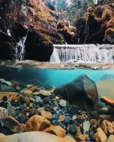 The sheer clarity of this waterfall in Alaska