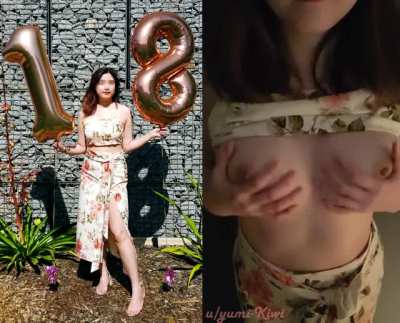 Can't believe I only just found this sub! Hope you enjoy my 18th Birthday Titty Drop (OC)