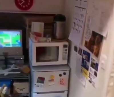 Miniature room behing electrical outlet
